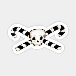 Pirate skull and candy cane Magnet