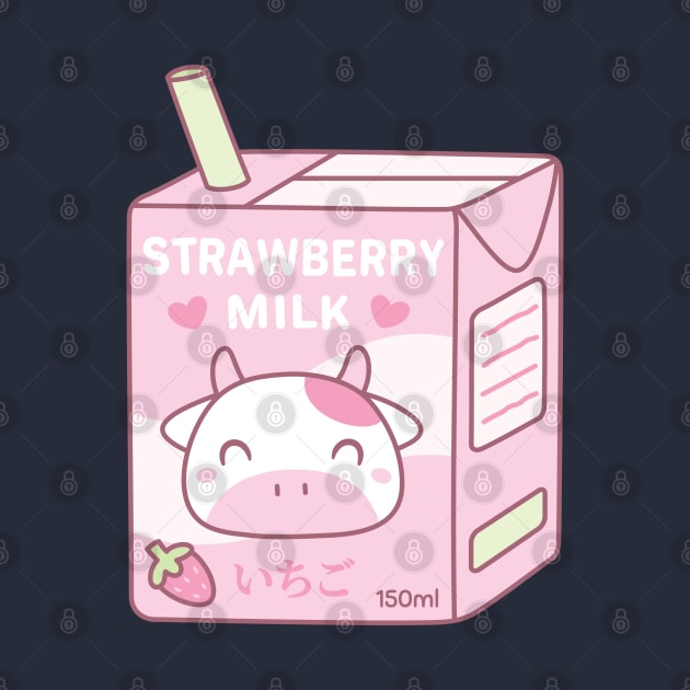 Cute Strawberry Milk Packet With Cow Mascot by rustydoodle