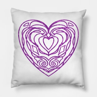 HAPPY Valentines Day Purple Heart Design Pillow