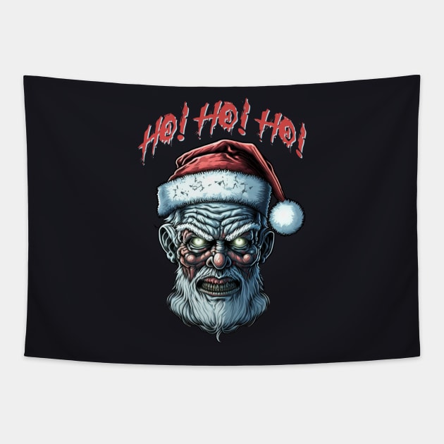 Zombie Santa Claus. Ho! Ho! Ho! Tapestry by Grimdark Merchant
