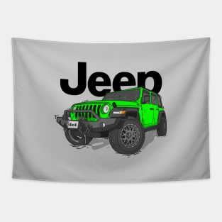 Green Jeep Wrangler Rubicon Tapestry