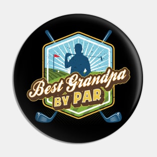 Best Grandpa by Par Father's Day Dad Golf Pin