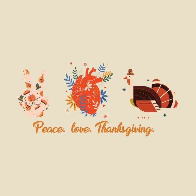 Peace love Thanksgiving Turkey Happy pattern by yassinebd