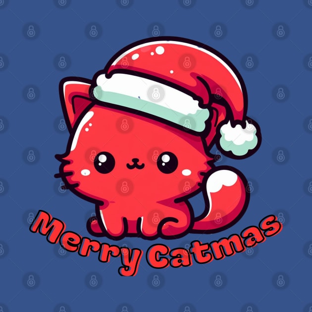 Red catmas Christmas cat by Japanese Fever