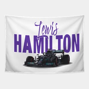 Lewis Hamilton Racing Car Tapestry