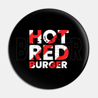 Hot red burger modern typography design Pin