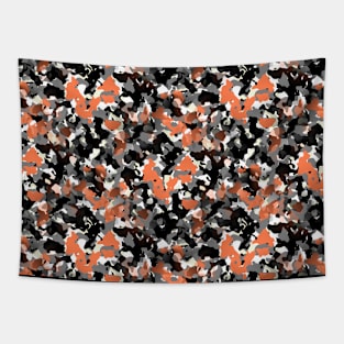 Orange Camouflage Tapestry