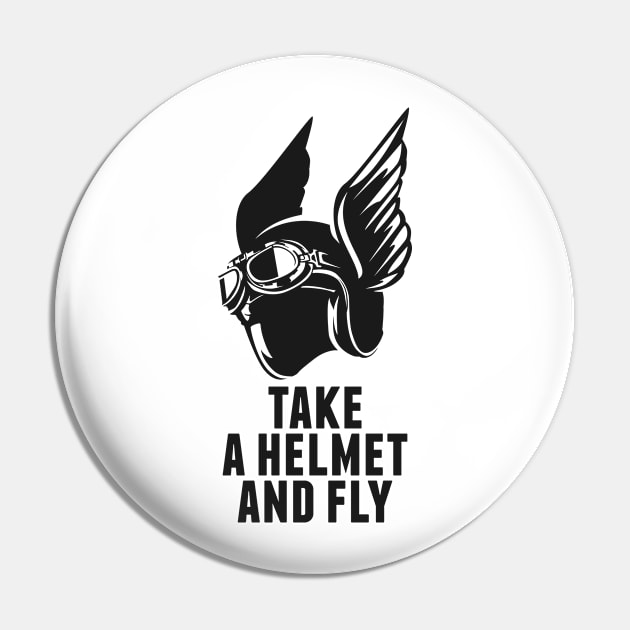 take a helmet and fly Pin by keenkei