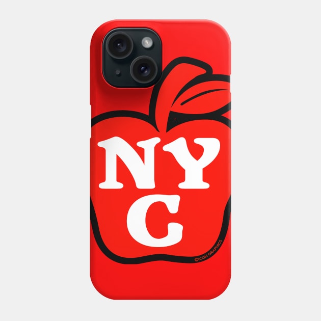 NYC Red and Black Big Apple Phone Case by FireflyCreative