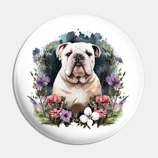 White Bulldog Pin