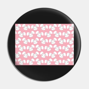 Cute White Bunny on Pink background Pin