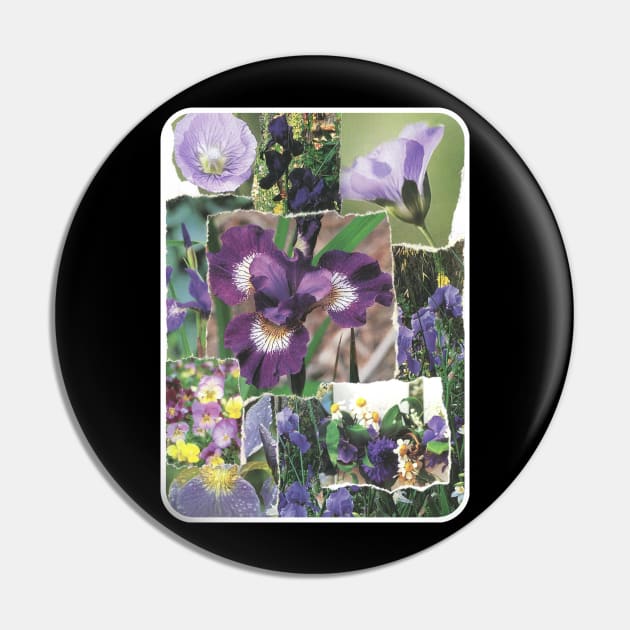Purple Flowers Collage Pin by The Golden Palomino