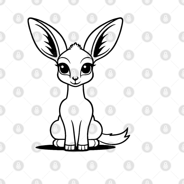 Cute Baby Gazelle Animal Outline by Zenflow