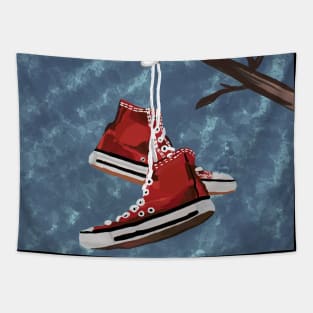 Shoes up the tree Tapestry