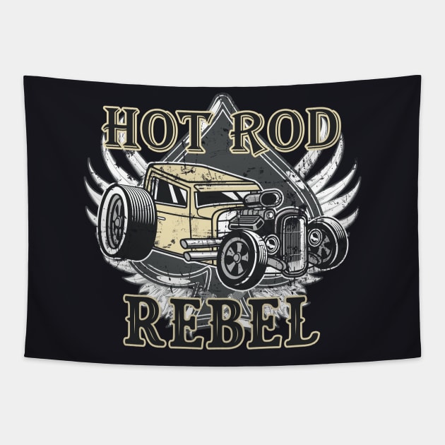 Hot Rod classic car vintage cars Tapestry by Foxxy Merch