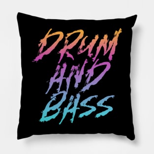 DRUM AND BASS  - Bass Gradient (Orange/pink/blue) Pillow