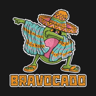 Dabbing Avocado Wearing Mariachi Mexican Sombrero T-Shirt