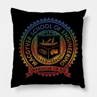 Retro Colors Macgyver School Of Engineering Pillow