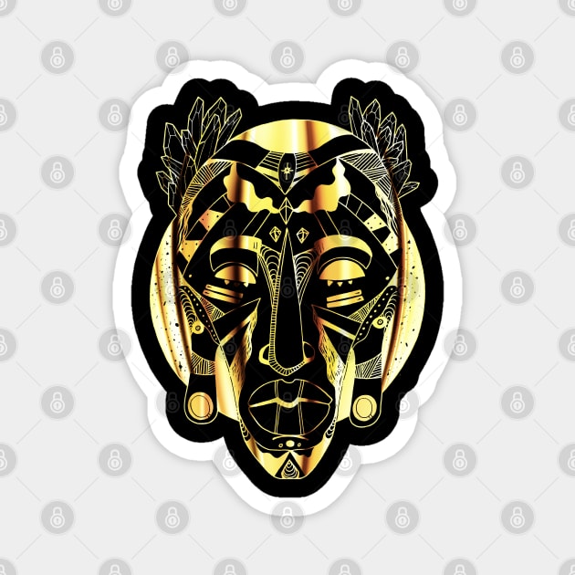 African Mask 1 - Gold Edition Magnet by kenallouis