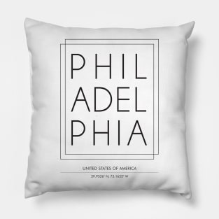 Philadelphia city Minimal Typography 2 Pillow