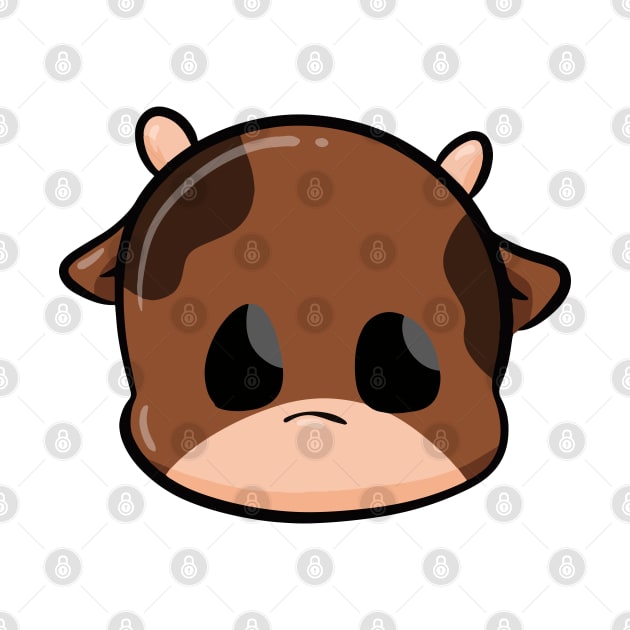 vector illustration of a brown cow's head(tee) by fandi.creations