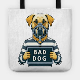 Illustrated Muzzled Dog Prisoner Tote