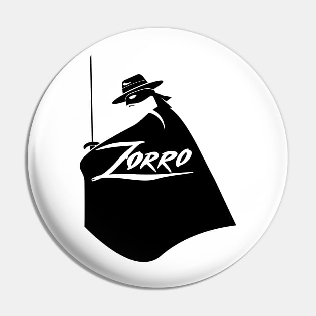 Zorro Black and white Pin by LICENSEDLEGIT