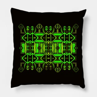 African Symbolic Design in Greens - "The Knowledge of Tradition" Pillow
