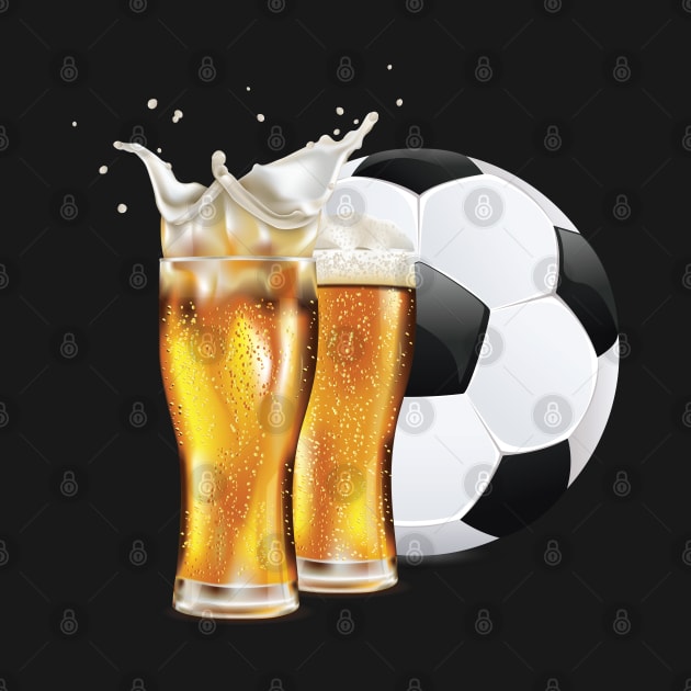 Two pints of beer and soccer ball by AnnArtshock