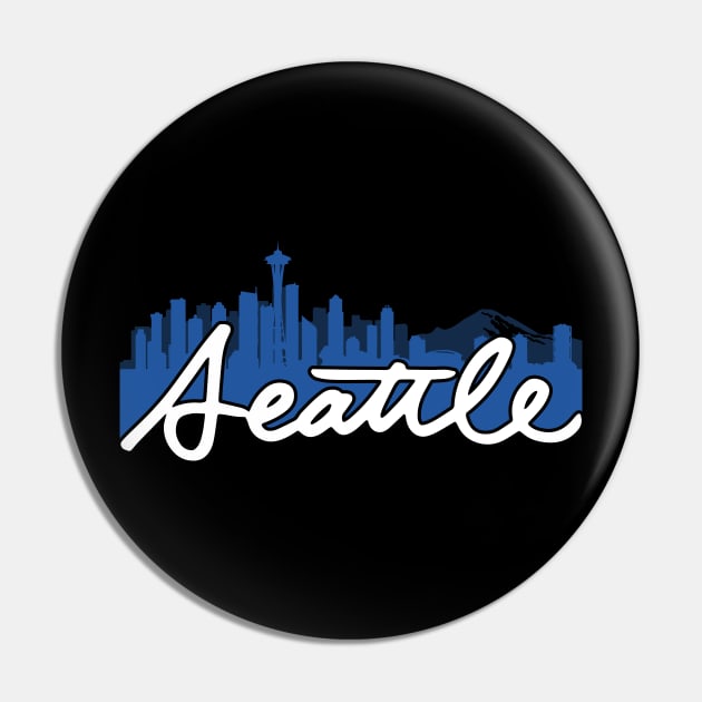 Seattle Skyline Cursive Pin by polliadesign