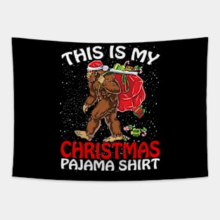 This is my Christmas Pajama Shirt BIGFOOT SANTA Tapestry