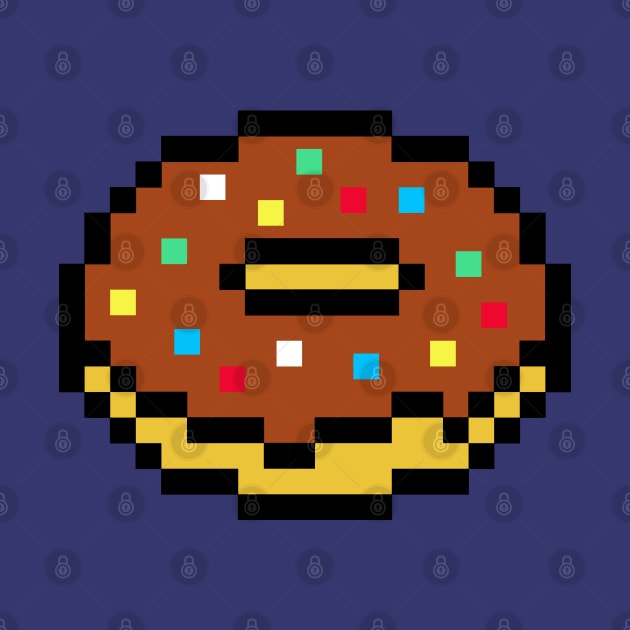 Chocolate Pixel Doughnut by SpaceAlienTees