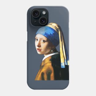 A girl with a pearl earring pop art Phone Case