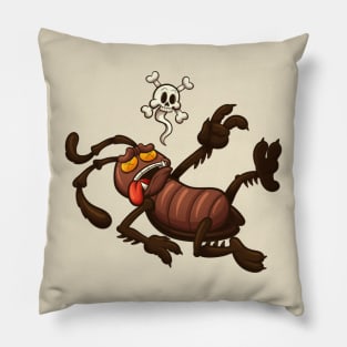 Dead Cartoon Cockroach Pillow