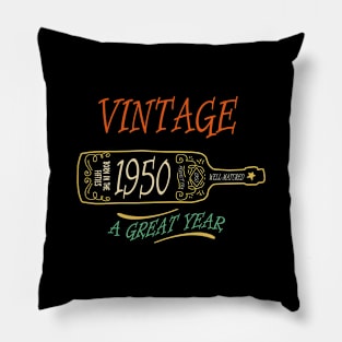 Vintage 1950 Birthday Beer Gift for Dad and Grandpa Pillow