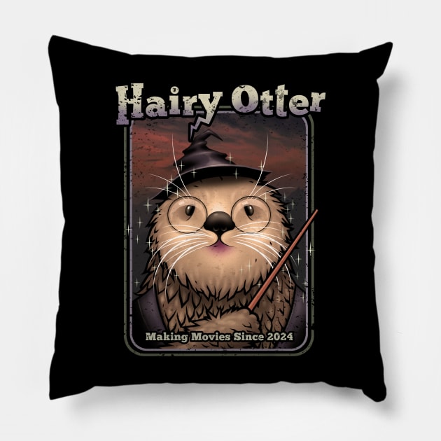 HAIRY OTTER Pillow by ADAMLAWLESS