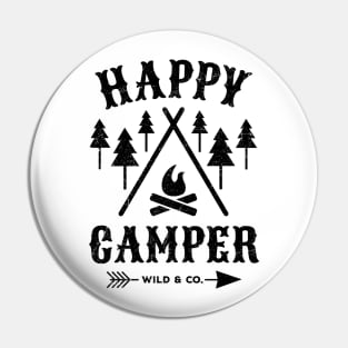 Happy Camper (Black) Pin