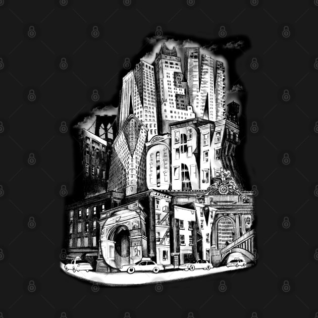 New York City Pencil by Tai's Tees by TaizTeez