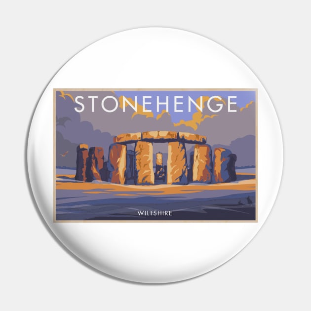 Vintage British Travel Poster: Stonehenge in Wiltshire Pin by Naves