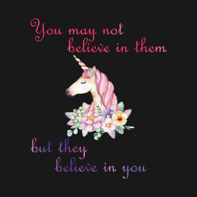 unicorns believe in you- watercolor by maggzstyle