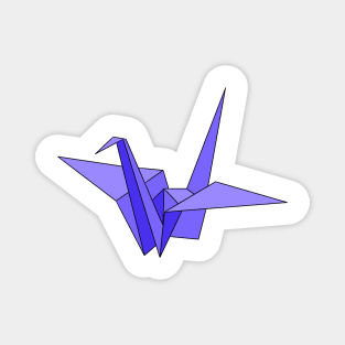 Indigo origami crane Magnet