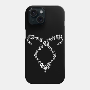 Shadowhunters rune / The mortal instruments - Angelic power rune shape with runes (white) - Parabatai - gift idea Phone Case