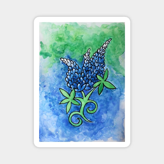 Texas Bluebonnets Magnet by bubbsnugg