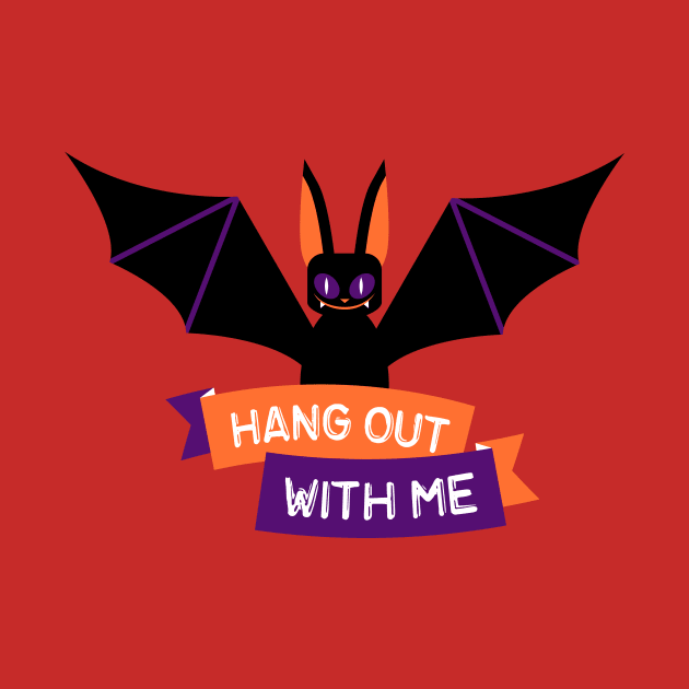 Cute Halloween Bat - Hang out with me! by Alice_Wieckowska