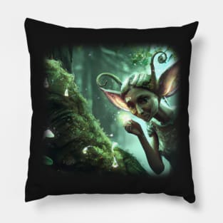 Fairy in the magical forest Pillow