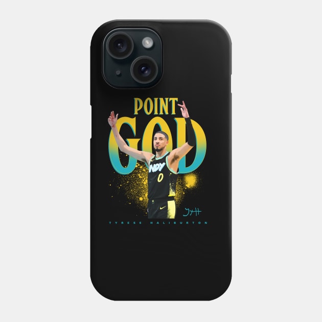 Tyrese Haliburton Point God Phone Case by Juantamad