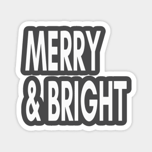 Merry and Bright typography Magnet