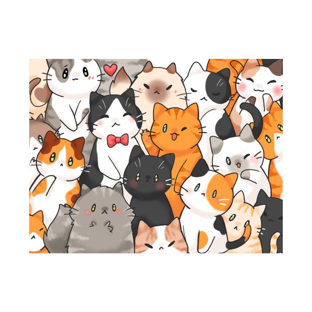 Cute cats full print by linkitty