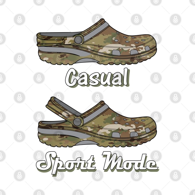 Casual Sport Mode Funny Camo Crocs by figandlilyco