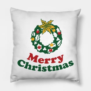 round christmas wreath Pillow